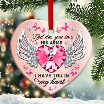 Butterfly Memorial God Has You In His Arms Ceramic Ornament