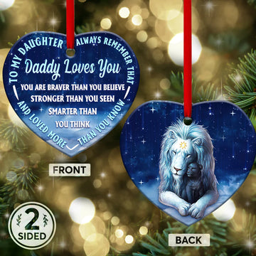 To My Daughter Daddy Loves You Ceramic Ornament