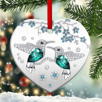 Hummingbird Jewelry Style Ceramic Ornament