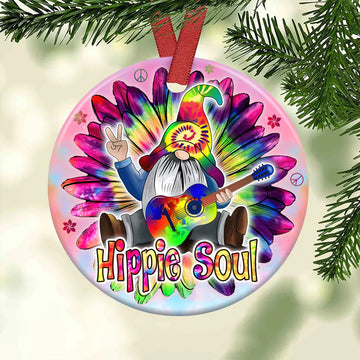 Gnome Hippie Soul Ceramic Ornament