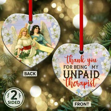Angel Bestie Thank You For Being My Unpaid Therapist Ceramic Ornament