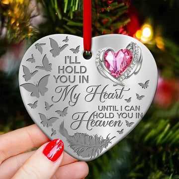 Memorial Butterfly I'll Hold You In My Heart Ceramic Ornament