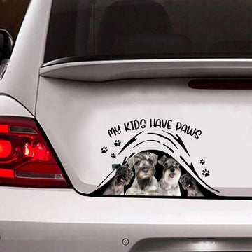 Schnauzer Kids Have Paws Decal
