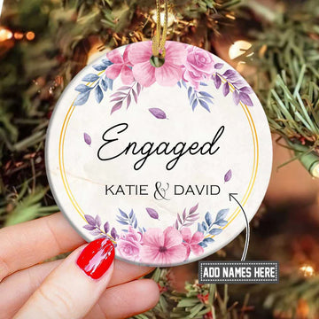 Christmas Gift Engaged Personalized Ceramic Ornament