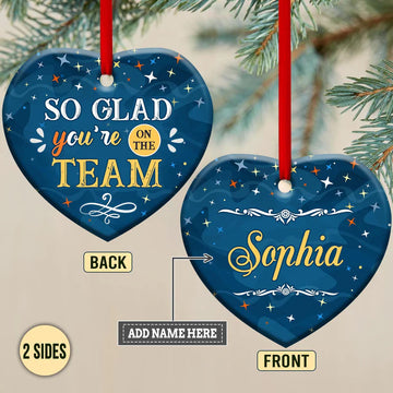So Glad You Are On Team Personalized Ceramic Ornament