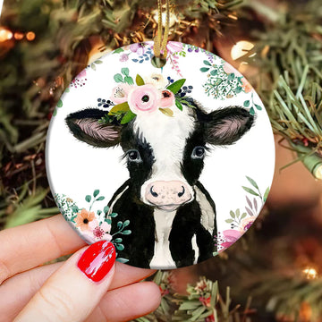 Farm Cow Beautiful Ceramic Ornament