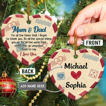 Parents Gift Mum And Dad  Personalized Ceramic Ornament