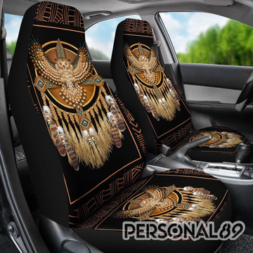 Golden Owl Native American Car Seat Cover