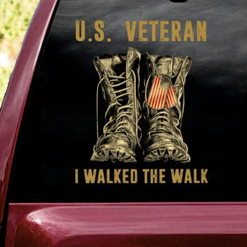 U.S Veteran I Walked The Walk Boot Army Tag - Decal
