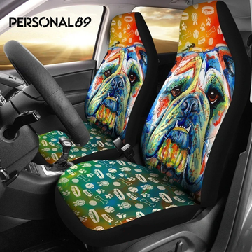 Bulldog Colorful Car Seat Covers