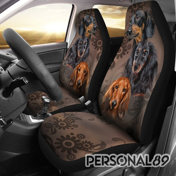 Dachshund Vintage Brown Car Seat Covers