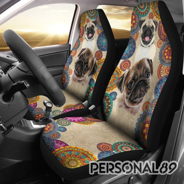 Pug Vintage Car Seat Covers