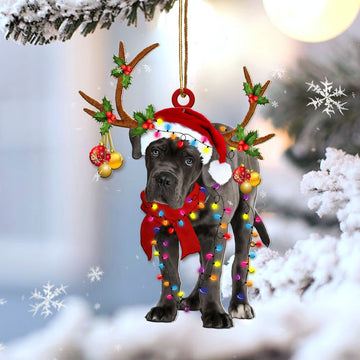 Cane Corso Reindeer Shape Christmas 2 sides Ornament