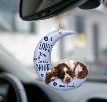 English Springer Spaniel Moon and Back 2 sides Ornament