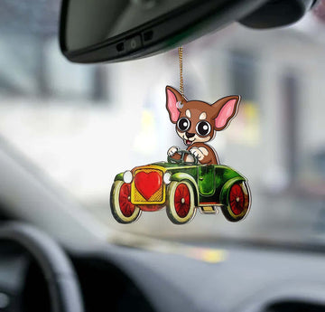 Chihuahua drive car gift for chihuahua lover ornament