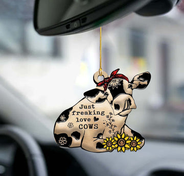 Cow freaking love cow lovers two sided ornament