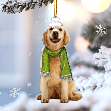 Golden Retriever and scarf gift for Golden Retriever lover gift for you gift for her gift for him ornament