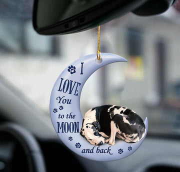 Great dane I Love You to the Moon And Back - Two sides Ornament