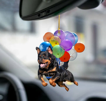 Rottweiler Fly with Bubbles 2 sides Ornament
