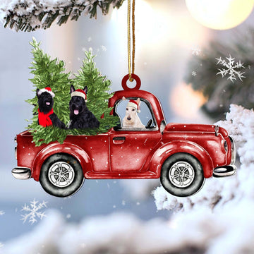 Scottish terrier Red Car Christmas Ornament