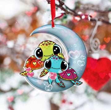 Turtle couple gift for Turtle lover gift for you gift for her gift for him ornament