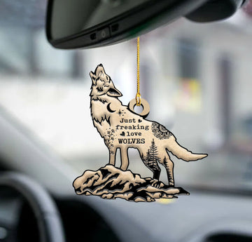 Wolf freaking love wolf lovers two sided ornament