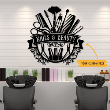Beauty hair nails salon  - Personalized Cut Metal Sign