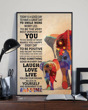 Autism Elephant Today Is Good Day  - Matte Canvas , gift for you, gift for elephant lover, gift for her, gift for him, autism awareness