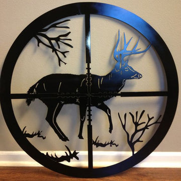 Hunter Hunting Deer Scope  - Metal House Sign