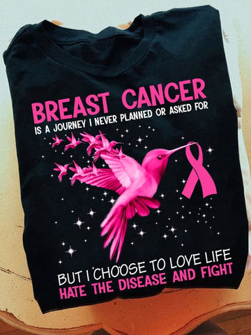 Hummingbird Breast Cancer is a journey I never planned - Standard T-shirt