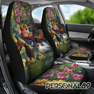Chicken Family Lovely Garden Car Seat Covers