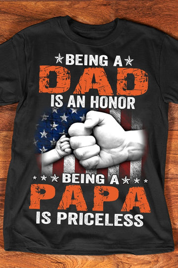 Being A Papa Is Priceless Cross Hand Father's Day - Standard T-shirt