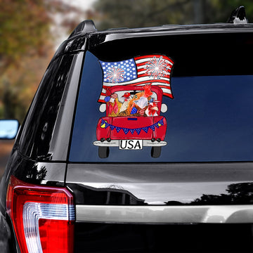 Chicken Happy American flag car Independence Day - Decal