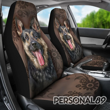 German Shepherd Vintage Brown Car Seat Covers