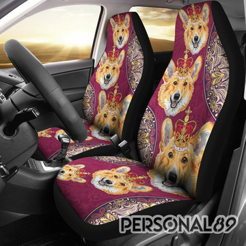 Corgi Lover Cute King 2 Car Seat Covers