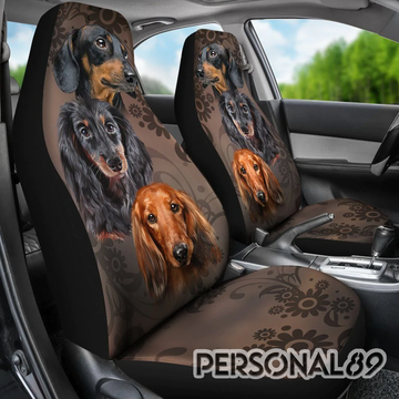 Dachshund Vintage Brown Car Seat Covers