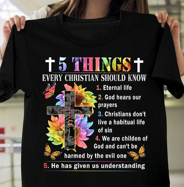 5 things every christian should know - Standard T-shirt