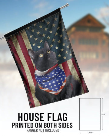 Black Cat American Patriot - House Flag