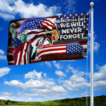 Memorial Day We Will Never Forget American Flag - House Flag