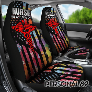 Nurse Live Love Save Lifes Car Seat Covers