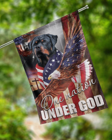 Rottweiler Dog American Patriot Flag Independence Day - House Flag