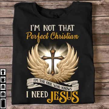 I'm not that perfect christian Jesus cross wings - Standard T-shirt
