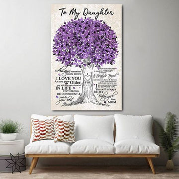 Purple tree to my daughter always remember how much i love you - Matte Canvas