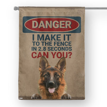 German Shepherd To the fence in 2.8 seconds - House Flag
