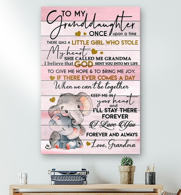 Elephant To My Granddaughter - Matte Canvas , gift for you, gift for elephant lover, gift for granddaughter, gift for her