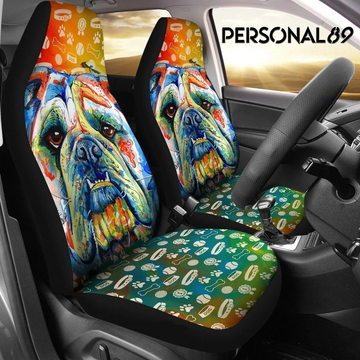 Bulldog Colorful Car Seat Covers