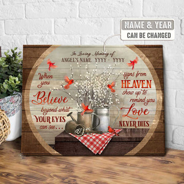 Cardinals In loving memory of - Personalized Matte Canvas