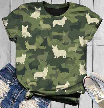 Corgi In Military Uniform - All Over T-shirt