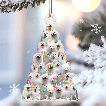 American Eskimo Lovely Tree Christmas 2 sides Ornament