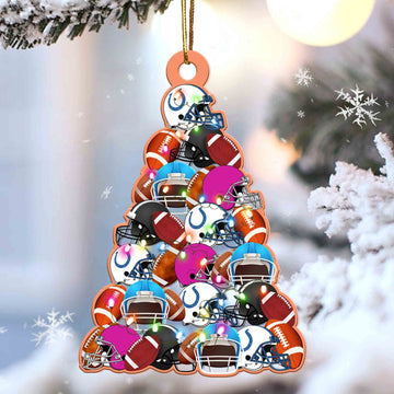 American football Lovely Tree Christmas 2 sides Ornament